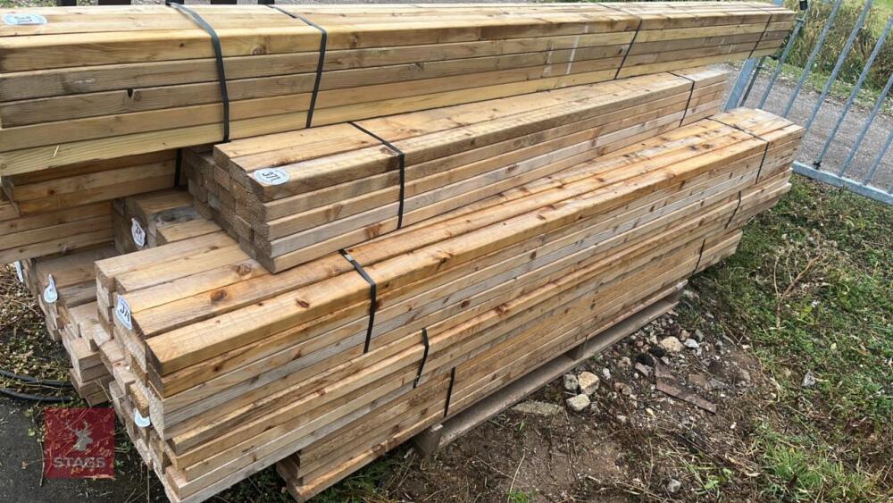 25 X 3M X 2.5'' X 1.5'' TIMBER RAILS