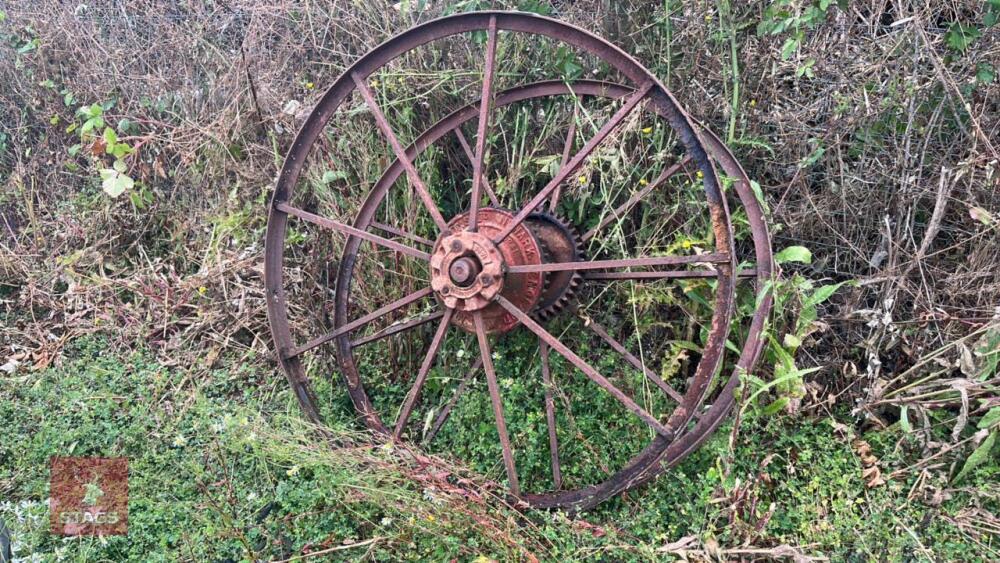 2 LARGE CAST ORNATE WHEELS