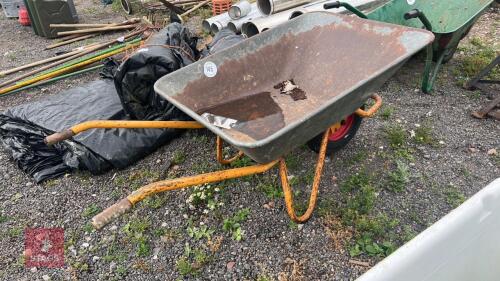 LARGE METAL WHEELBARROW