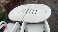 PLASTIC PATIO TABLE & 4 CHAIRS - 5