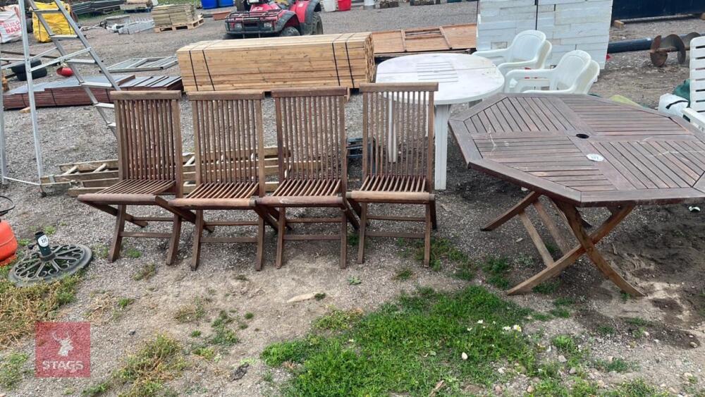 WOODEN TABLES + 4 CHAIRS