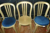 36 GOLD BISTRO CUSHIONED CHAIRS - 3