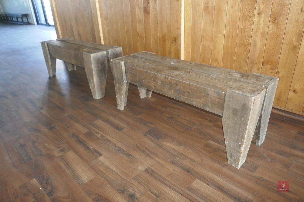 2 RUSTIC WOODEN BENCHES