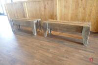 2 RUSTIC WOODEN BENCHES - 6