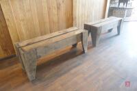 2 RUSTIC WOODEN BENCHES - 8