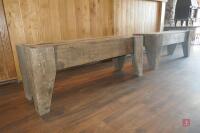 2 RUSTIC WOODEN BENCHES - 5