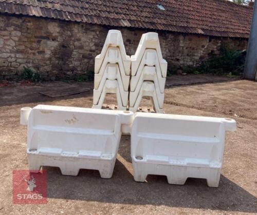 10 WHITE TRAFFIC BARRIERS