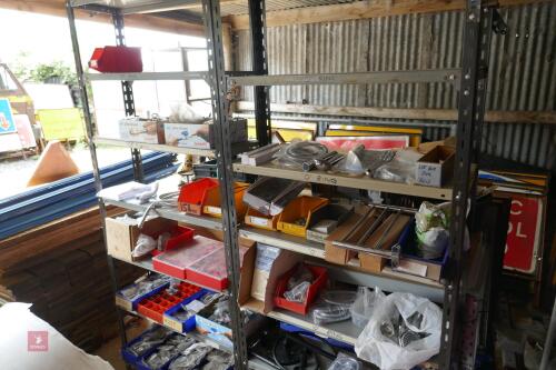 SHELVES OF PLUMBING SPARES + 'O' RINGS