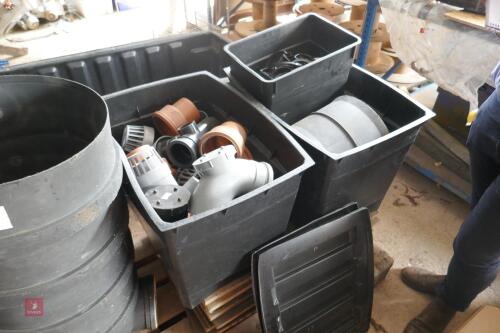 3 TUBS OF DRAINAGE PARTS