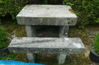 LARGE GRANITE TABLE AND BENCHES - 3