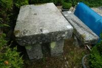 LARGE GRANITE TABLE AND BENCHES - 6