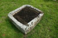 LARGE SQUARE GRANITE TROUGH/PLANTER