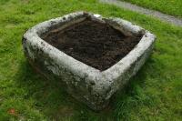 LARGE SQUARE GRANITE TROUGH/PLANTER - 5