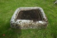 LARGE SQUARE GRANITE TROUGH/PLANTER - 7