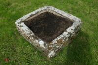 LARGE SQUARE GRANITE TROUGH/PLANTER - 8