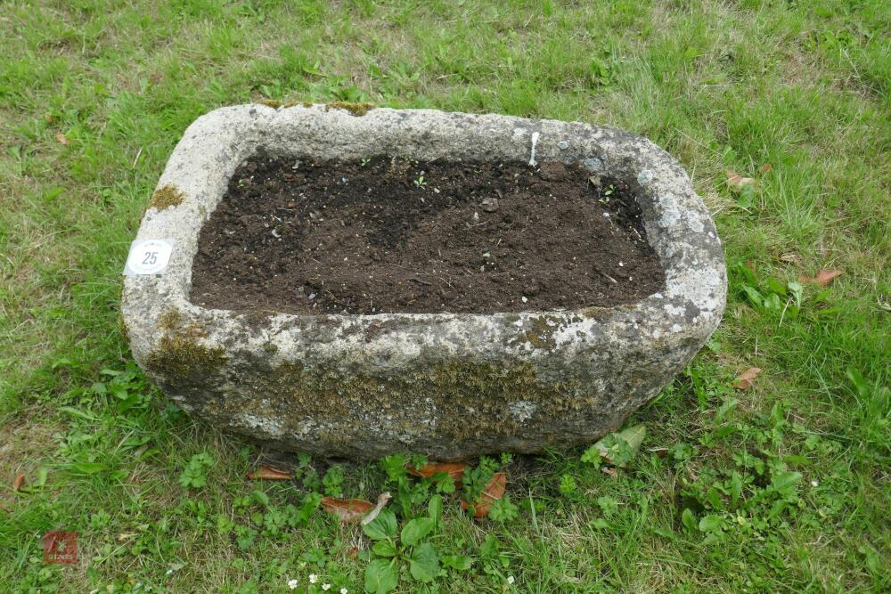 OBLONG GRANITE TROUGH/PLANTER