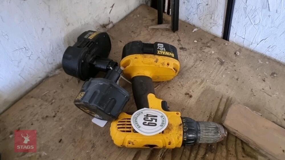 DEWALT DRILL AND 2 BATTERIES