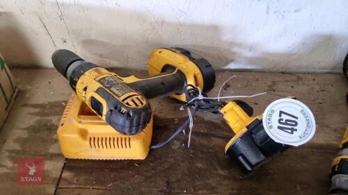 DEWALT DRILL, 2 BATTERIES AND CHARGER