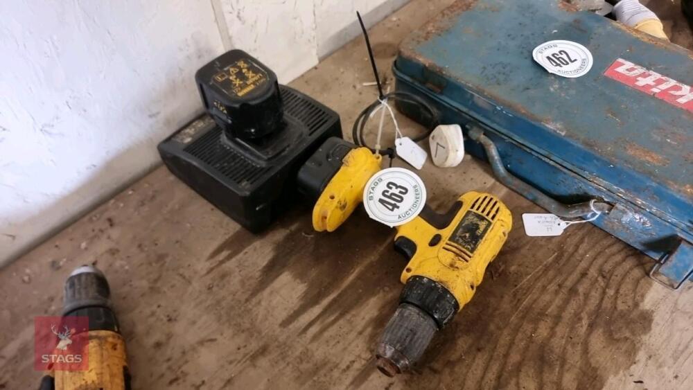 DEWALT DRILL, 2 BATTERIES AND CHARGER