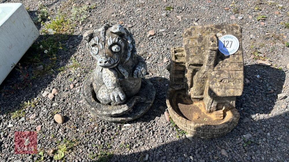 2 GARDEN ORNAMENTS