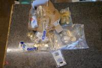 BOX OF BRASS DOOR FURNITURE & FITTINGS - 6