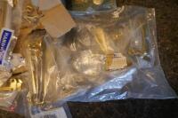 BOX OF BRASS DOOR FURNITURE & FITTINGS