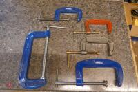 WHEELED BOX OF 36 MIXED G CLAMPS - 11