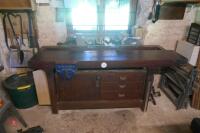 WOODWORKING BENCH, VICES, ETC - 2