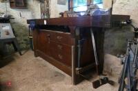 WOODWORKING BENCH, VICES, ETC - 3