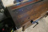 WOODWORKING BENCH, VICES, ETC - 14