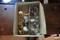 BOX OF GOOD BRASS & GLASS DOOR KNOBS - 3