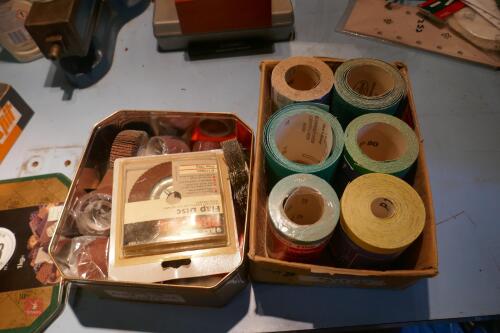 2 BOXES OF SANDPAPER AND EMERY TAPE
