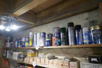 TOP SHELF OF PAINT & VARNISH