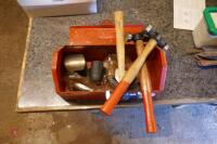 TOOL BOX CONTAINING BODYWORK HAMMERS - 5