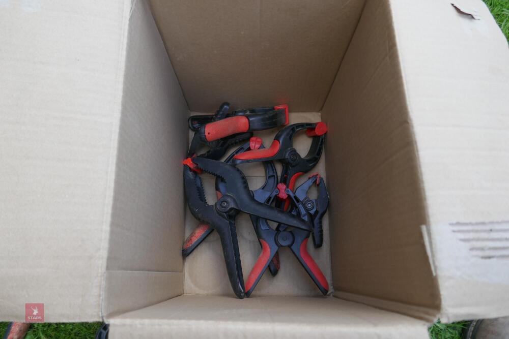 BOX OF PLASTIC PLIER CLAMPS