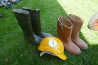 HARD HAT & 2 PAIRS SAFETY BOOTS - 4