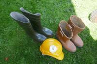 HARD HAT & 2 PAIRS SAFETY BOOTS - 5