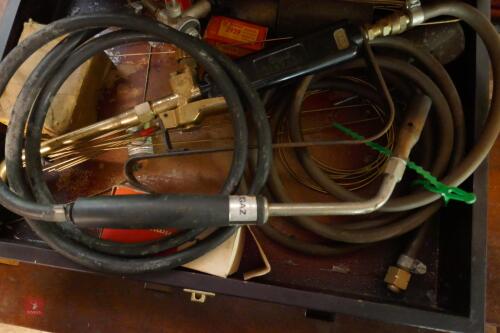 GAS TORCH & BRAZING RODS IN WOODEN BOX