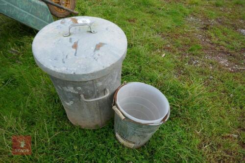 GALVANISED BIN + BUCKET