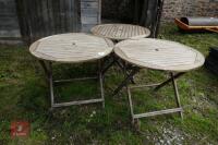 3 X GARDEN TABLES - 2