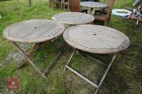 3 X GARDEN TABLES - 3