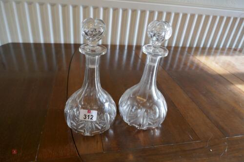 2 GLASS DECANTERS