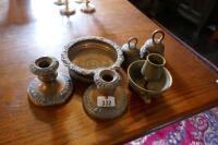QTY PEWTER STYLE ORNAMENTS - 2