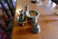QTY PEWTER STYLE ORNAMENTS - 3