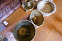 QTY PEWTER STYLE ORNAMENTS - 5