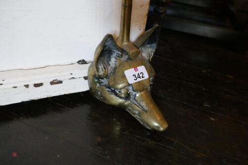 BRASS FOX HEAD DOOR STOP