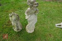 2 X DECORATIVE STONE FIGURINES - 4