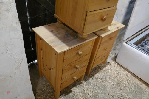 3 X PINE BED SIDE TABLES