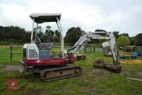 2007 TAKEUCHI TB016 1.6T MINI DIGGER - 7