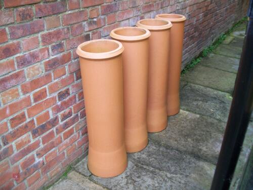 4 TERRACOTTA CHIMNEY POTS